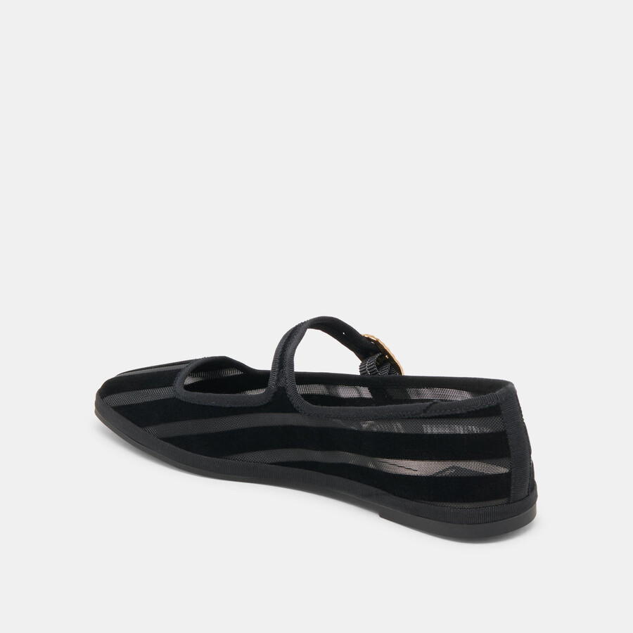 ballerine tameka in rete a righe nere