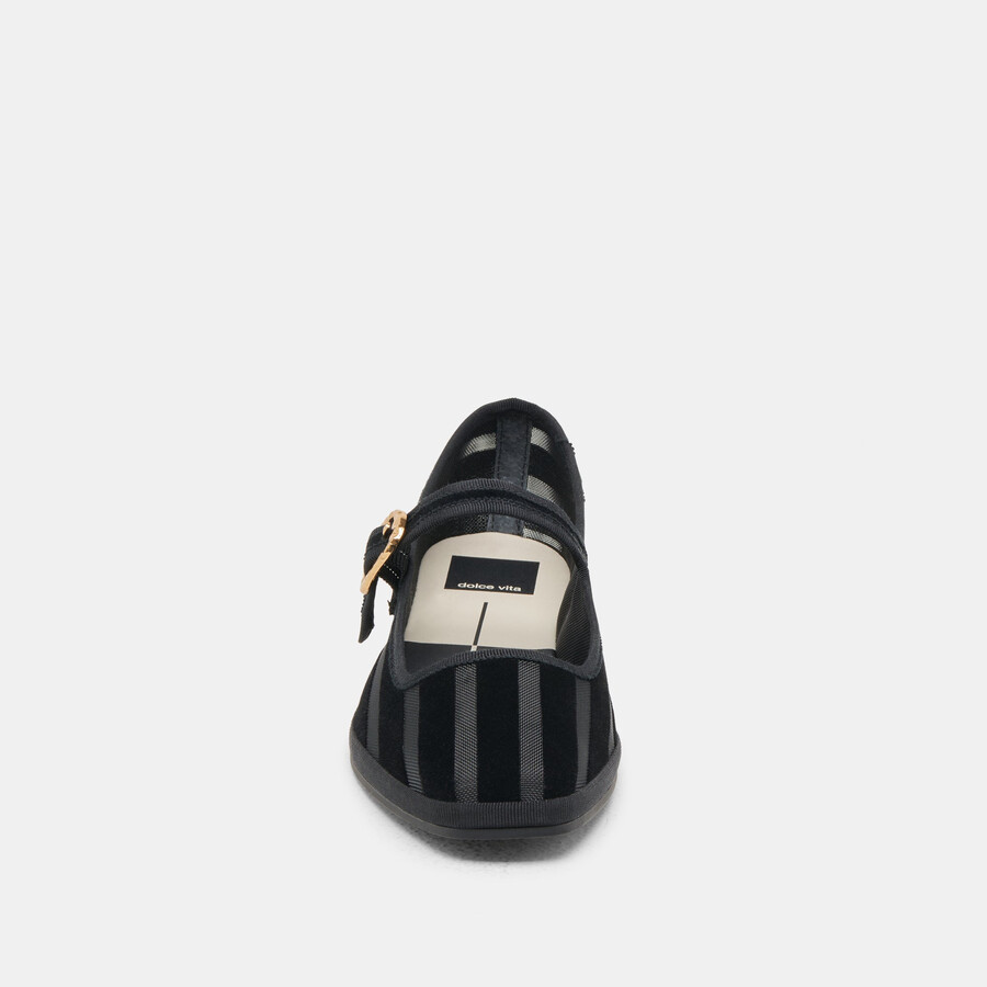 ballerine tameka in rete a righe nere