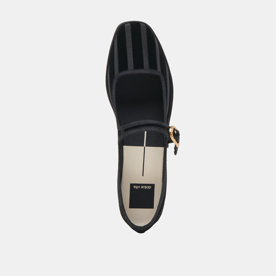 ballerine tameka in rete a righe nere