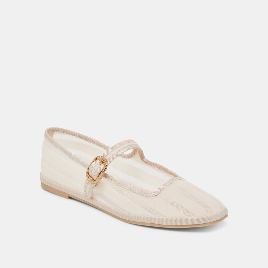 ballerine tameka bone stripe mesh