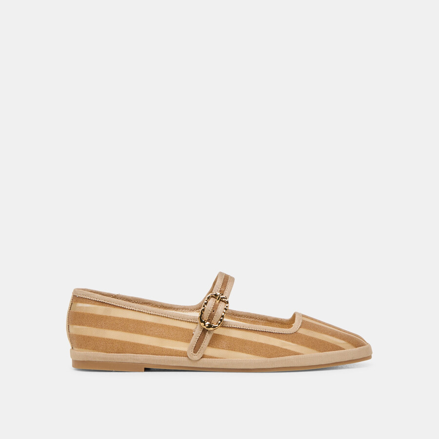 ballerine tameka in maglia a righe color cuoio