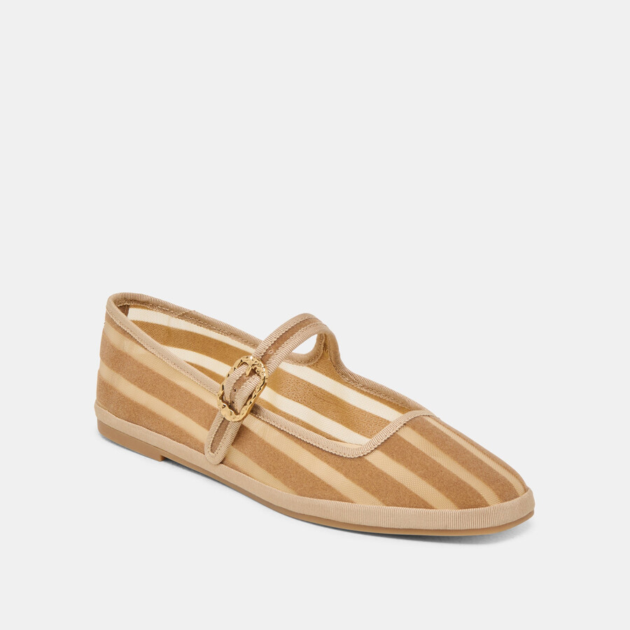 ballerine tameka in maglia a righe color cuoio