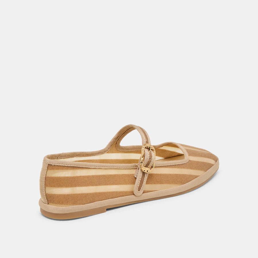 ballerine tameka in maglia a righe color cuoio