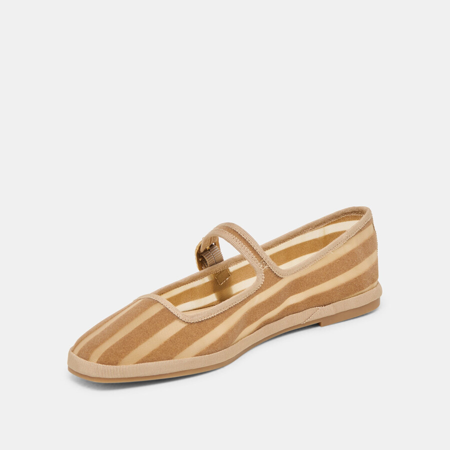 ballerine tameka in maglia a righe color cuoio