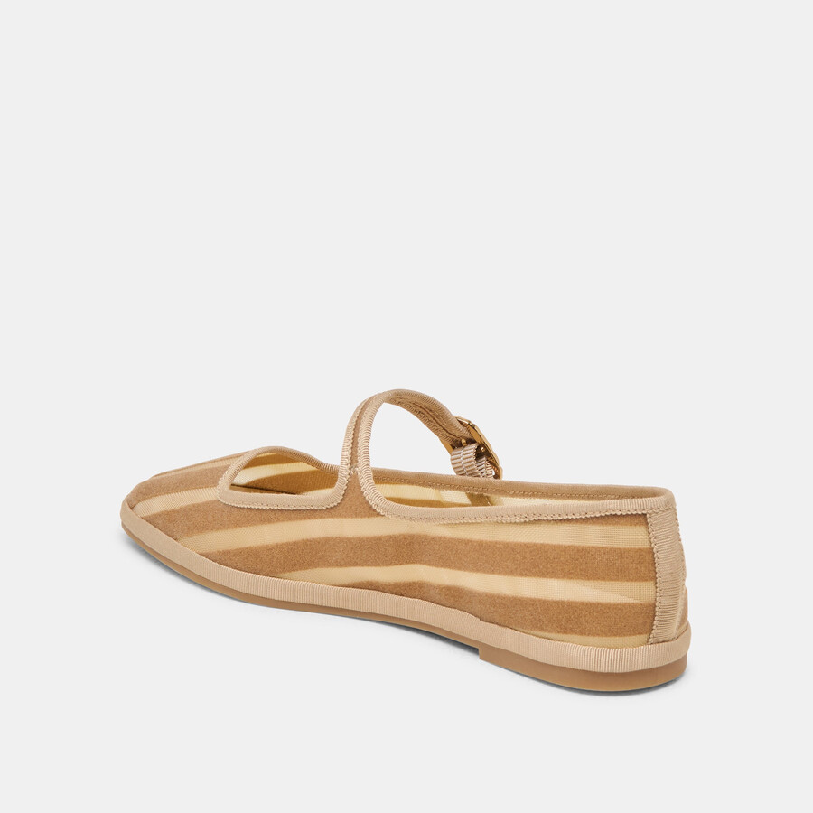 ballerine tameka in maglia a righe color cuoio