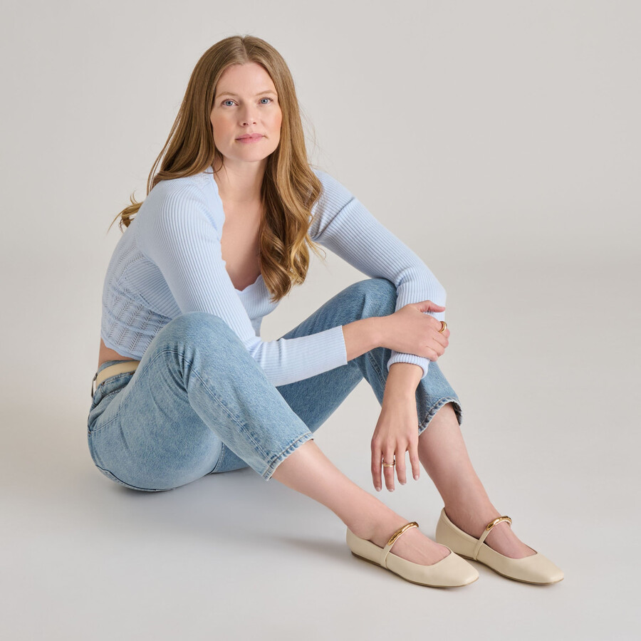 ballerine radya in pelle color crema
