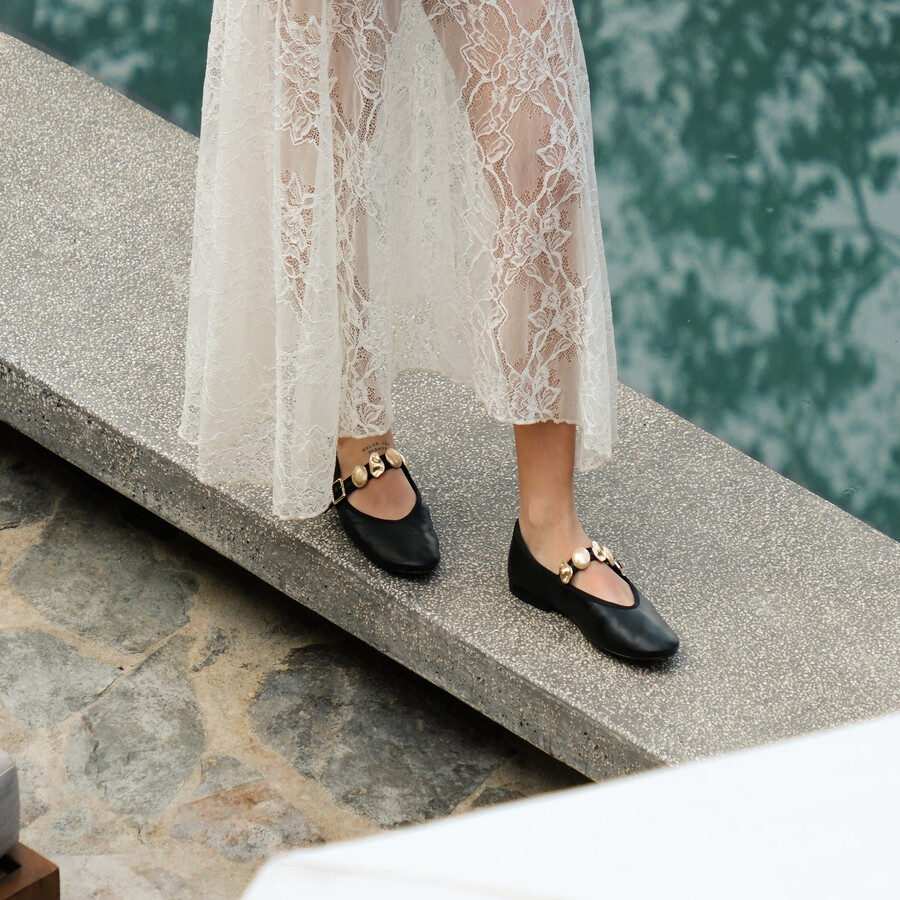 ballerine relan in pelle nera