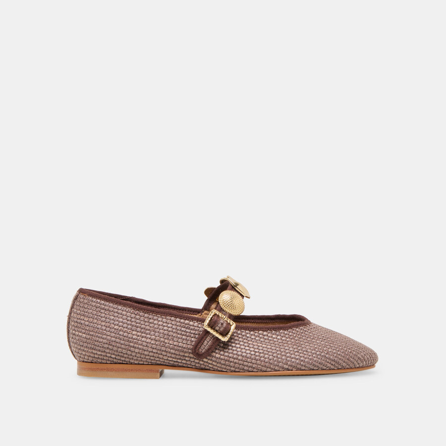 ballerine relan in rafia noce