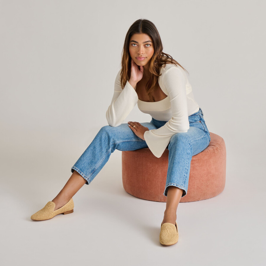 rafia tessuta naturale delle ballerine baylen