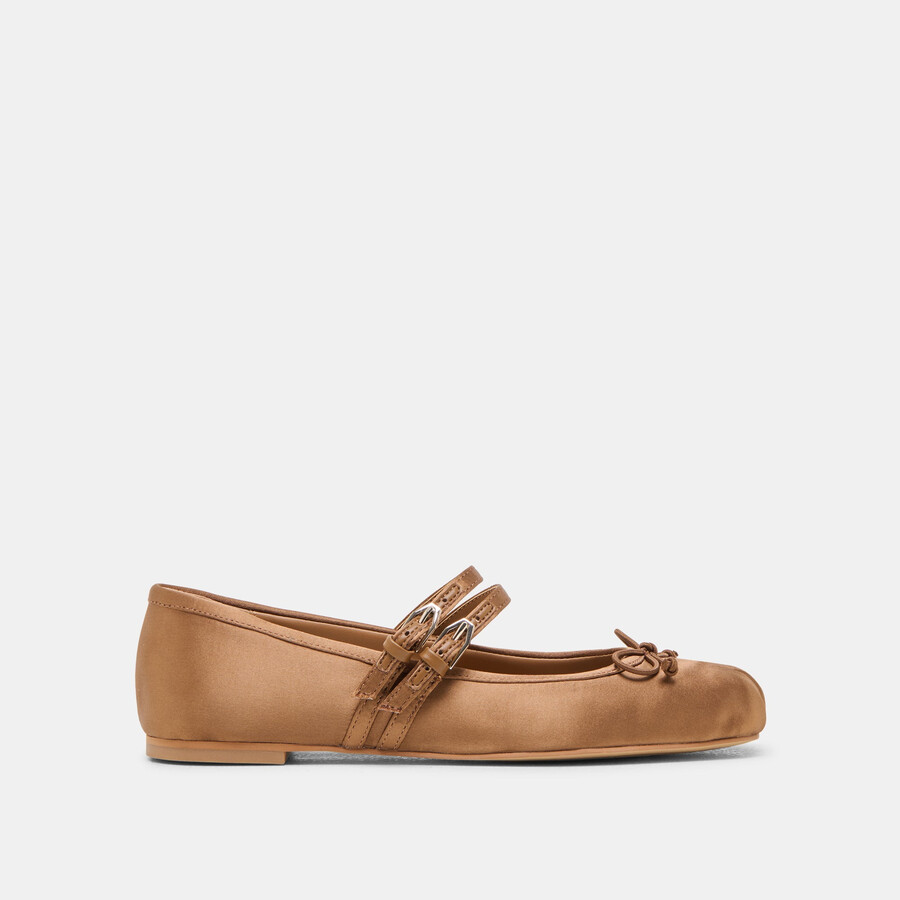 ballerine gibsen in raso marrone medio