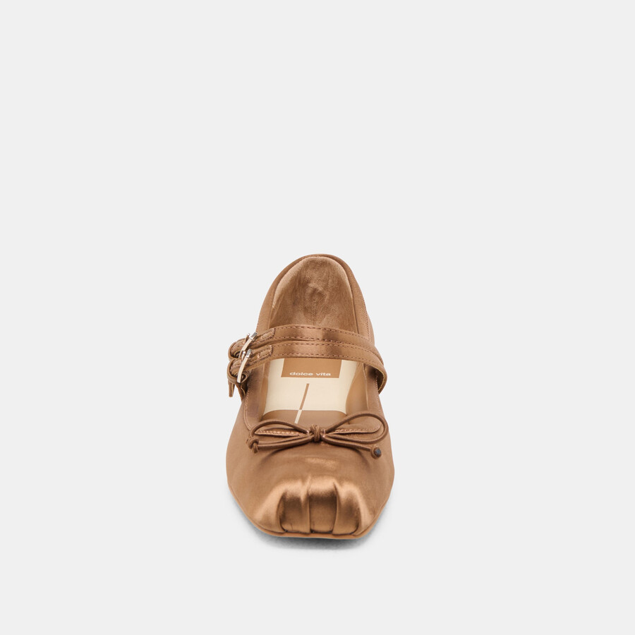 ballerine gibsen in raso marrone medio
