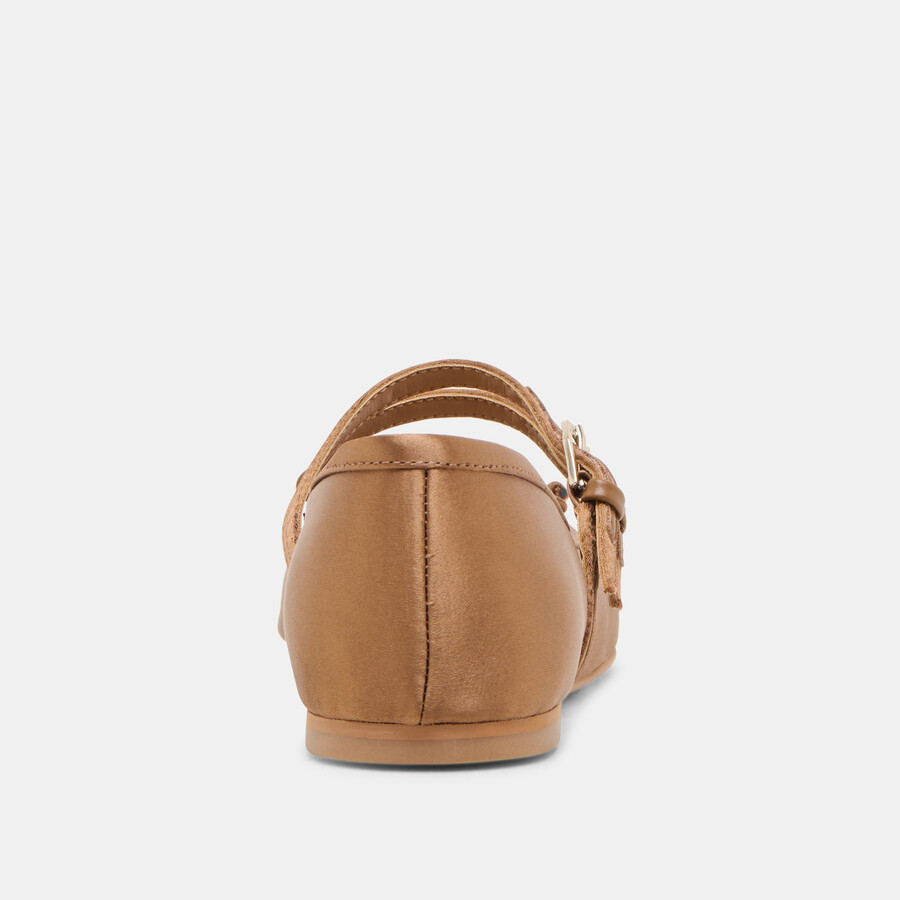 ballerine gibsen in raso marrone medio