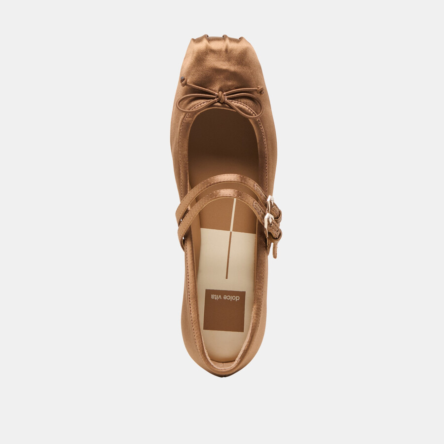 ballerine gibsen in raso marrone medio