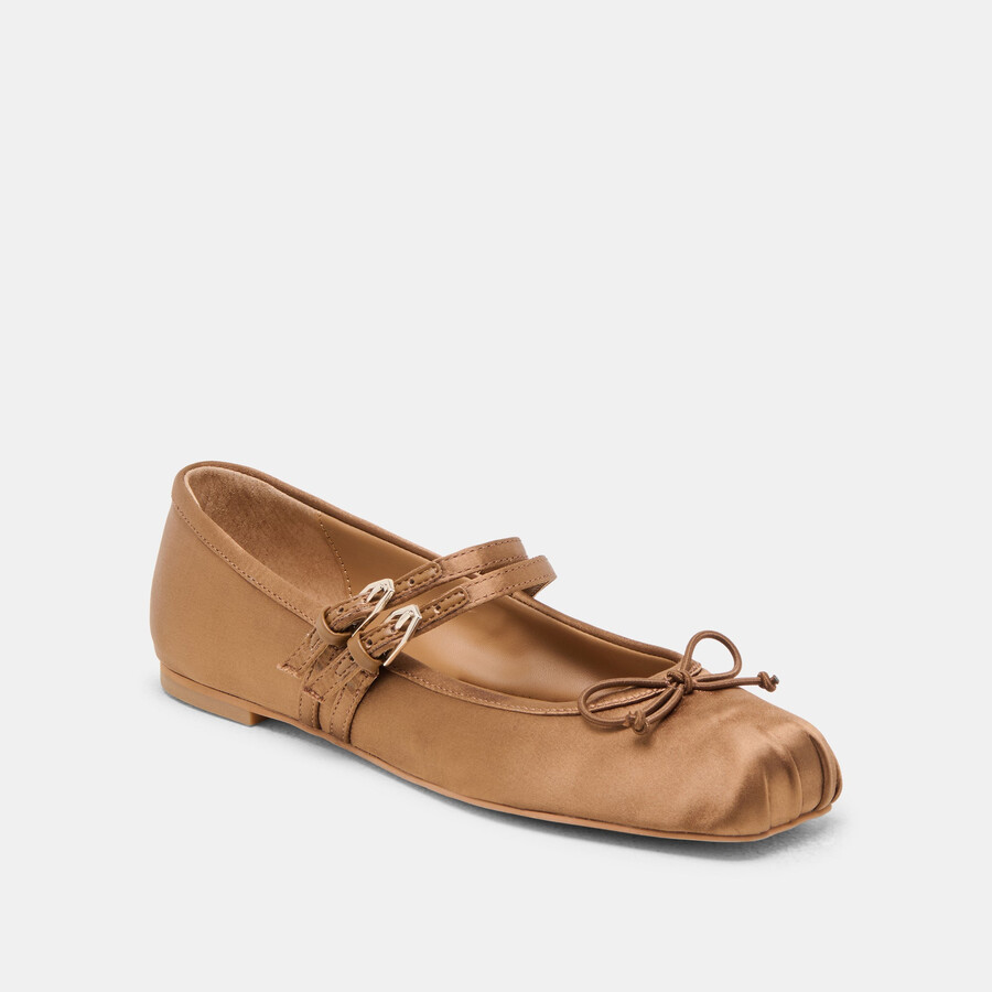 ballerine gibsen in raso marrone medio