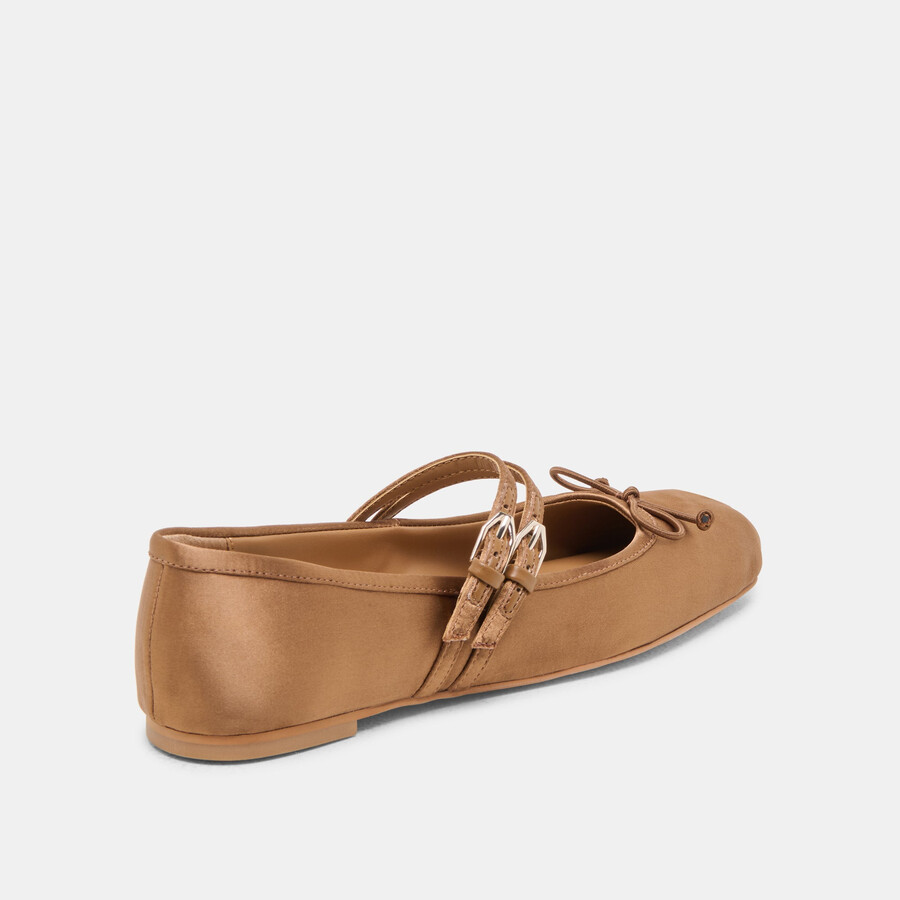 ballerine gibsen in raso marrone medio