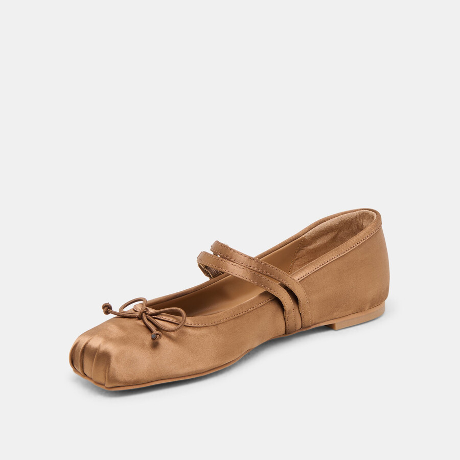 ballerine gibsen in raso marrone medio