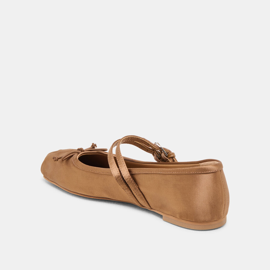 ballerine gibsen in raso marrone medio