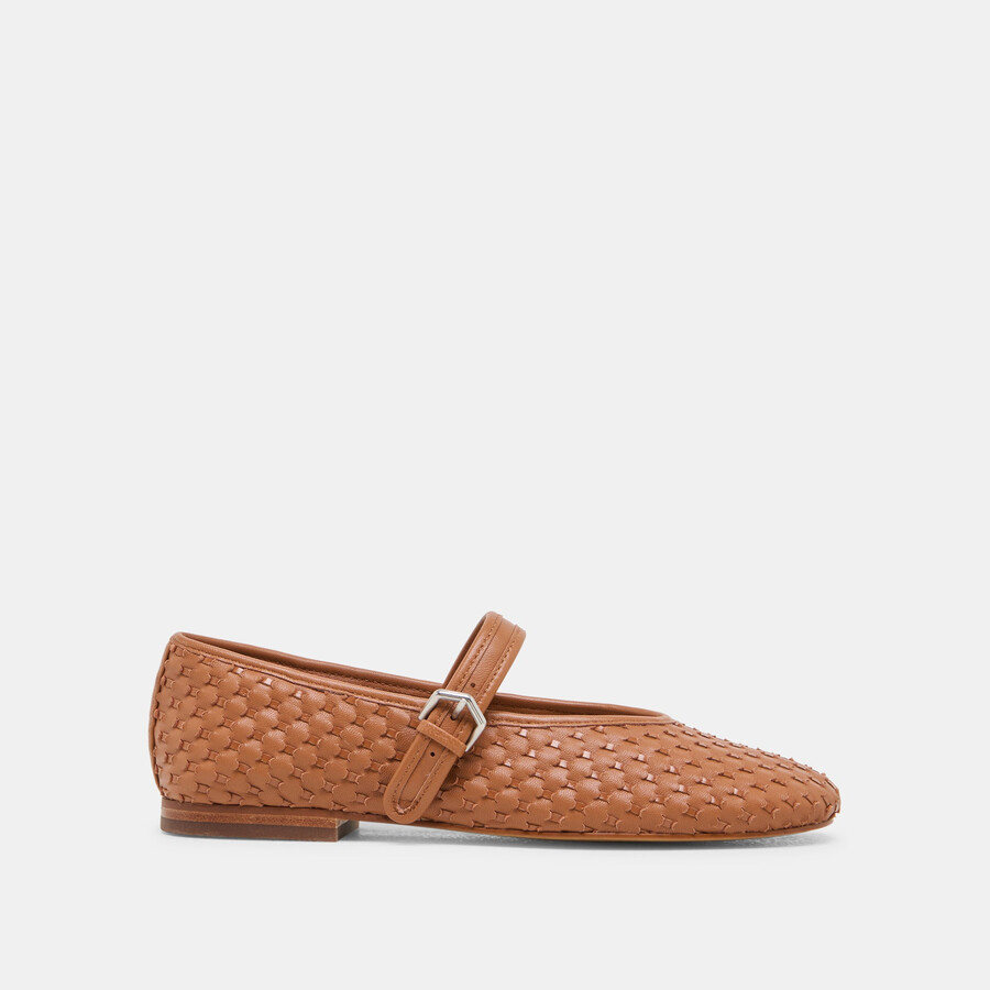 ballerine roslyn in pelle intrecciata saddle