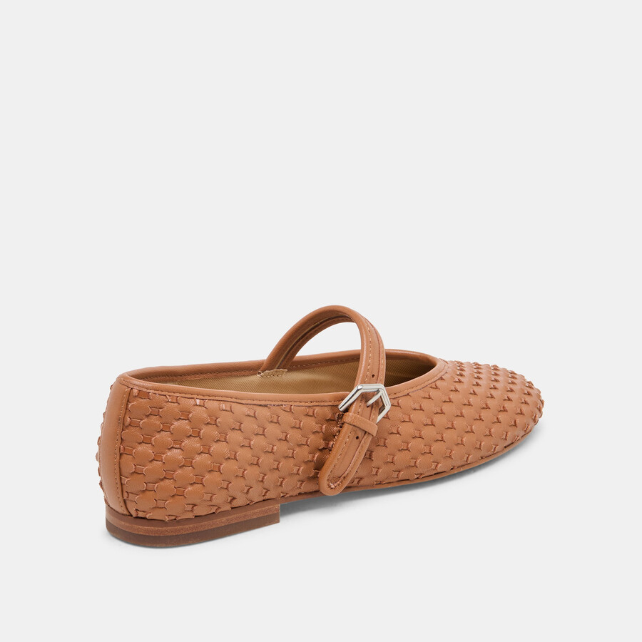 ballerine roslyn in pelle intrecciata saddle
