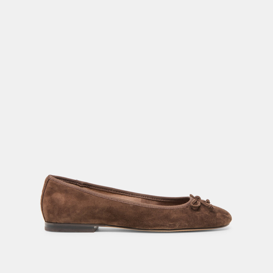 ballerine ritla in pelle scamosciata marrone scuro