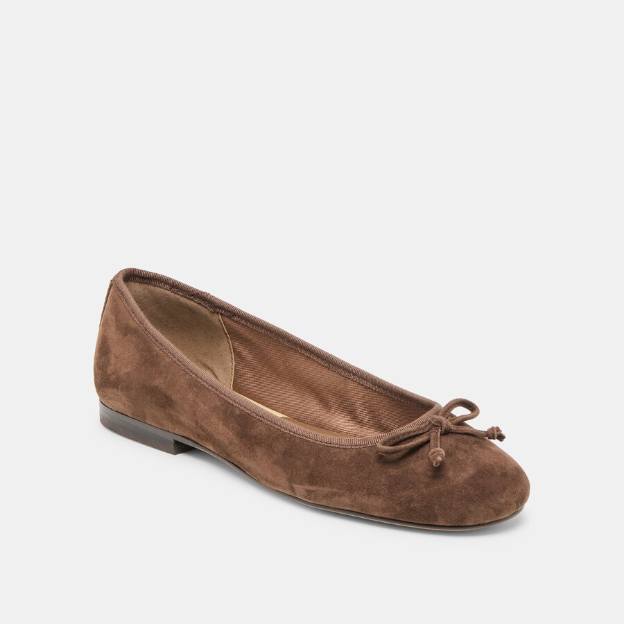 ballerine ritla in pelle scamosciata marrone scuro