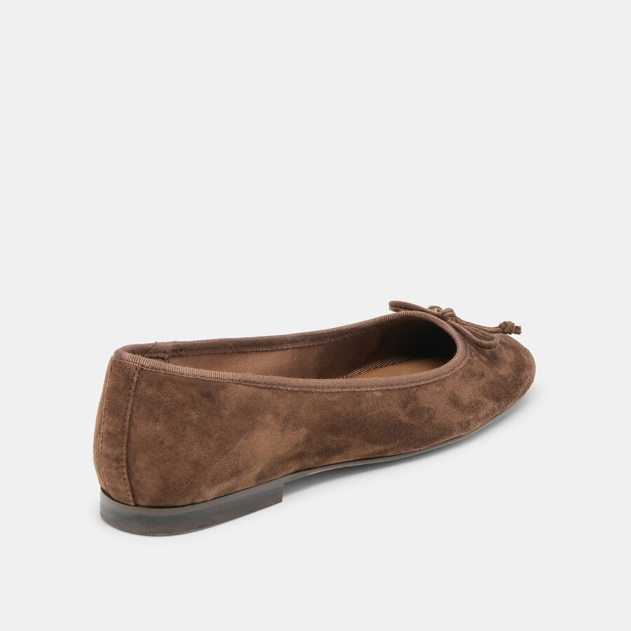 ballerine ritla in pelle scamosciata marrone scuro