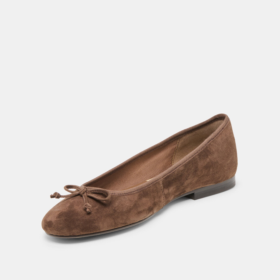 ballerine ritla in pelle scamosciata marrone scuro