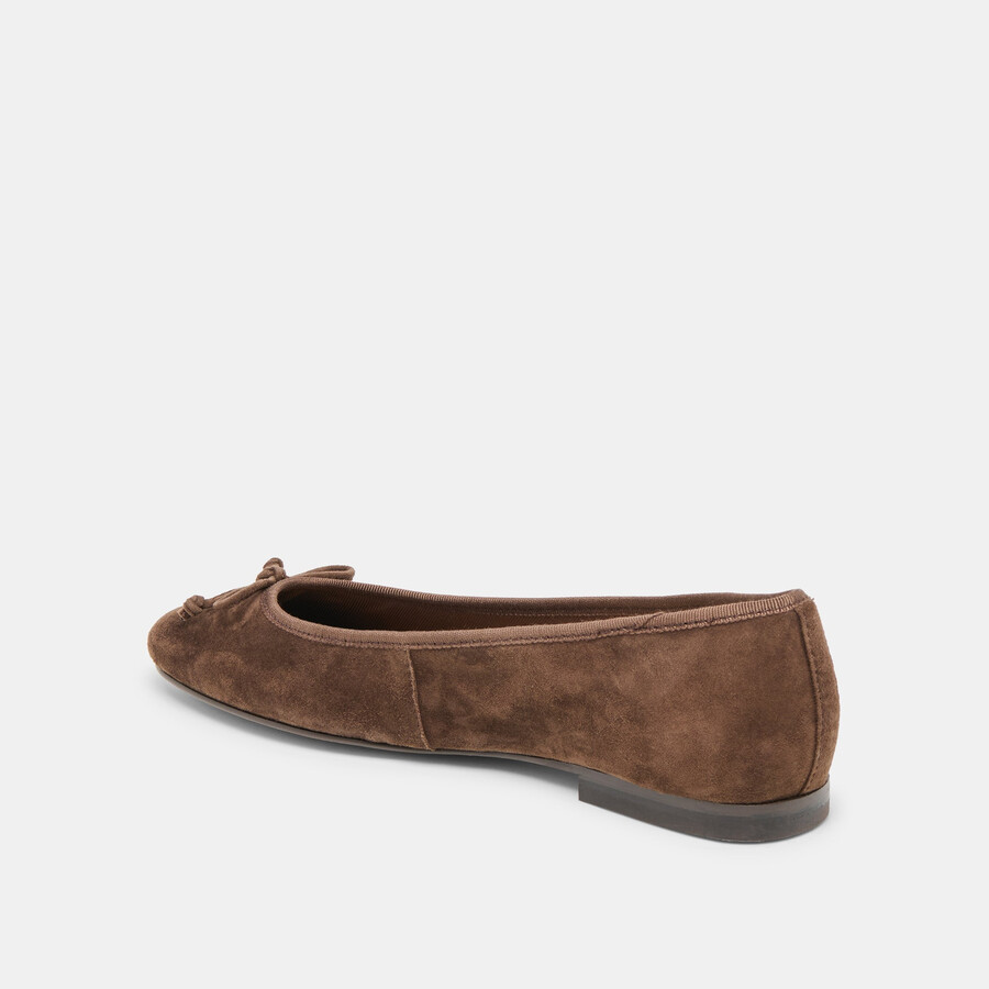 ballerine ritla in pelle scamosciata marrone scuro
