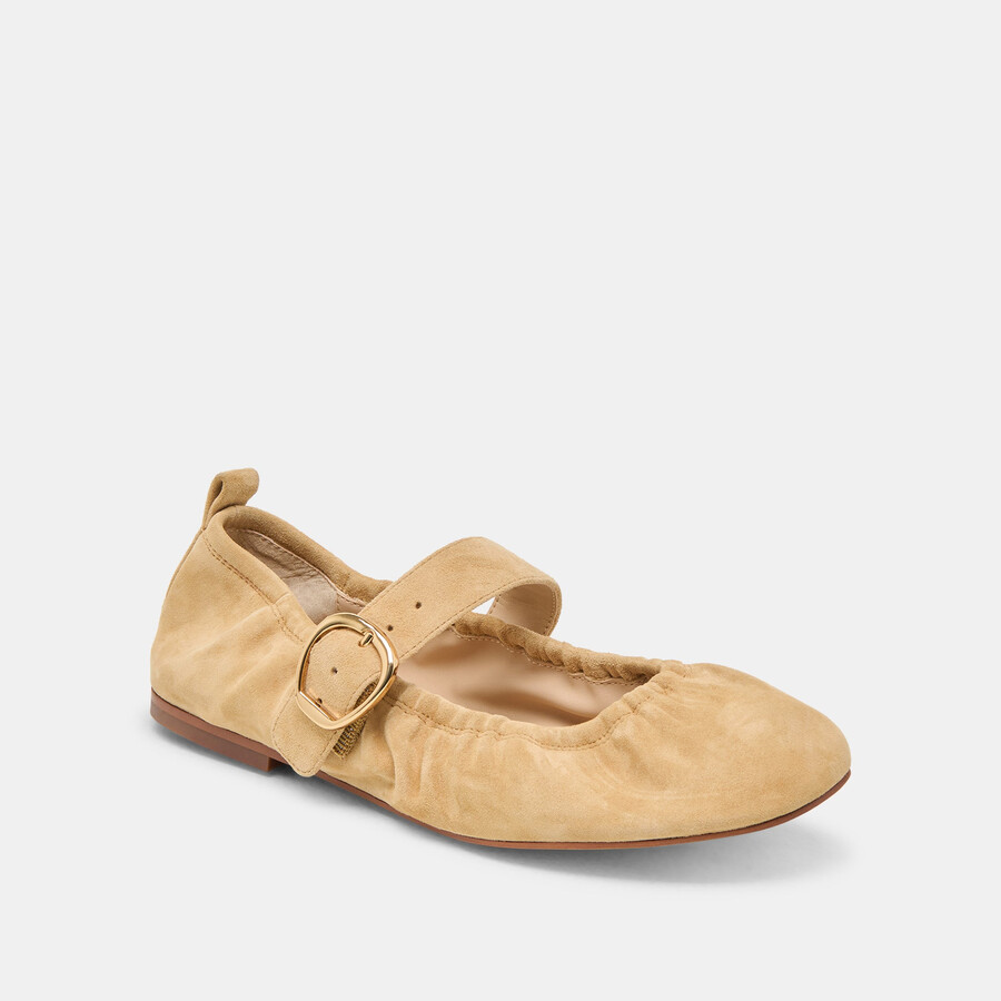 ballerine caely in pelle scamosciata color miele