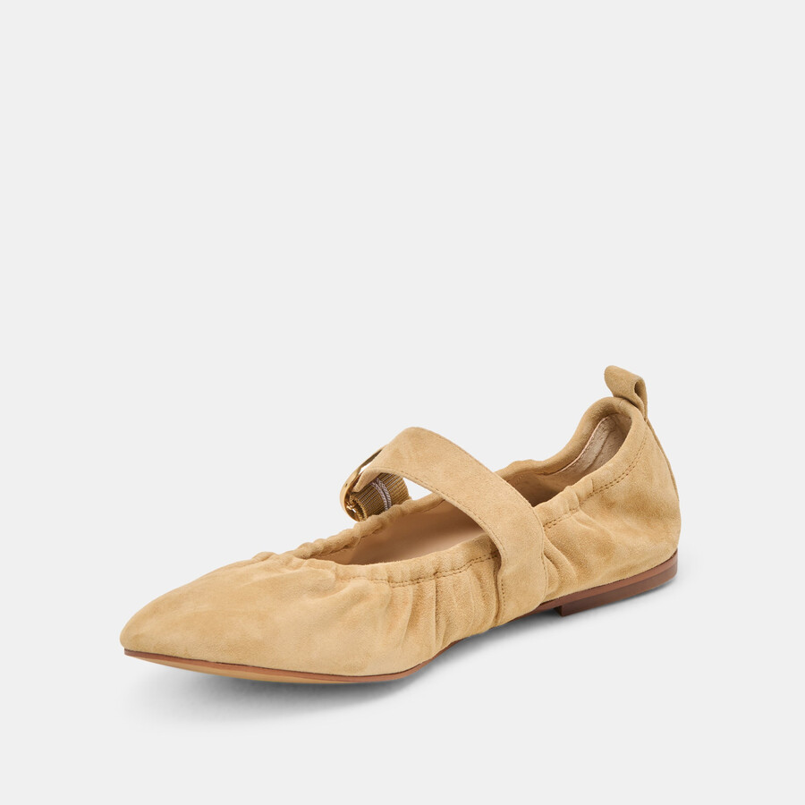 ballerine caely in pelle scamosciata color miele