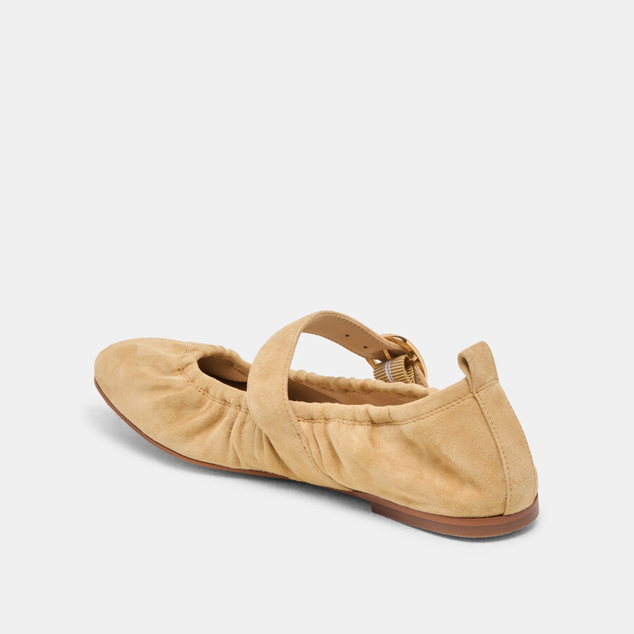 ballerine caely in pelle scamosciata color miele
