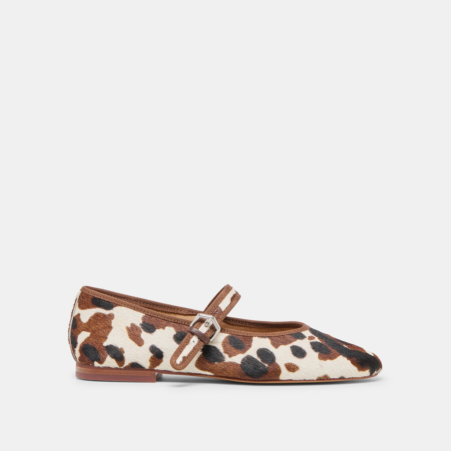 ballerine roslyn color cacao in pelle di vitello color toro