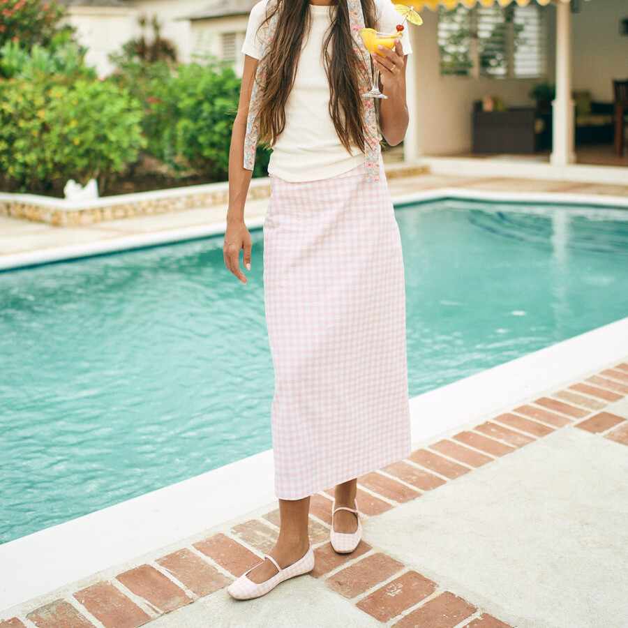 ballerine da golf reyes x byrdie a quadri rosa a quadretti