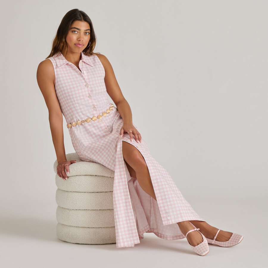 ballerine da golf reyes x byrdie a quadri rosa a quadretti