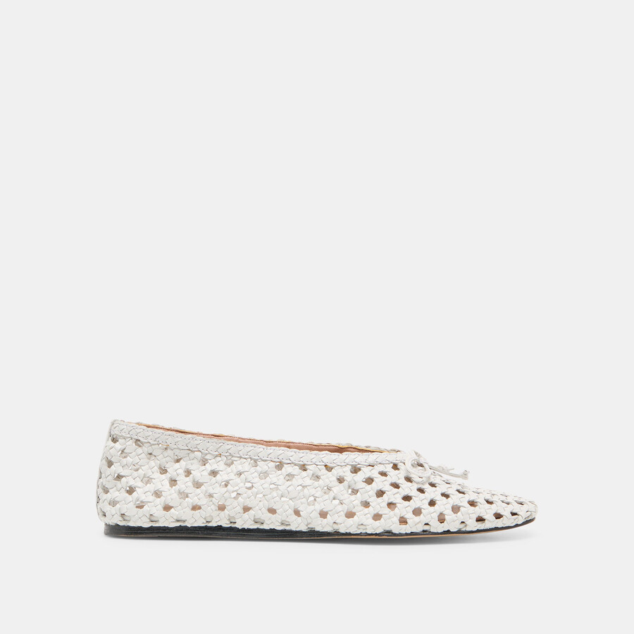 ballerine edda in pelle intrecciata con osso