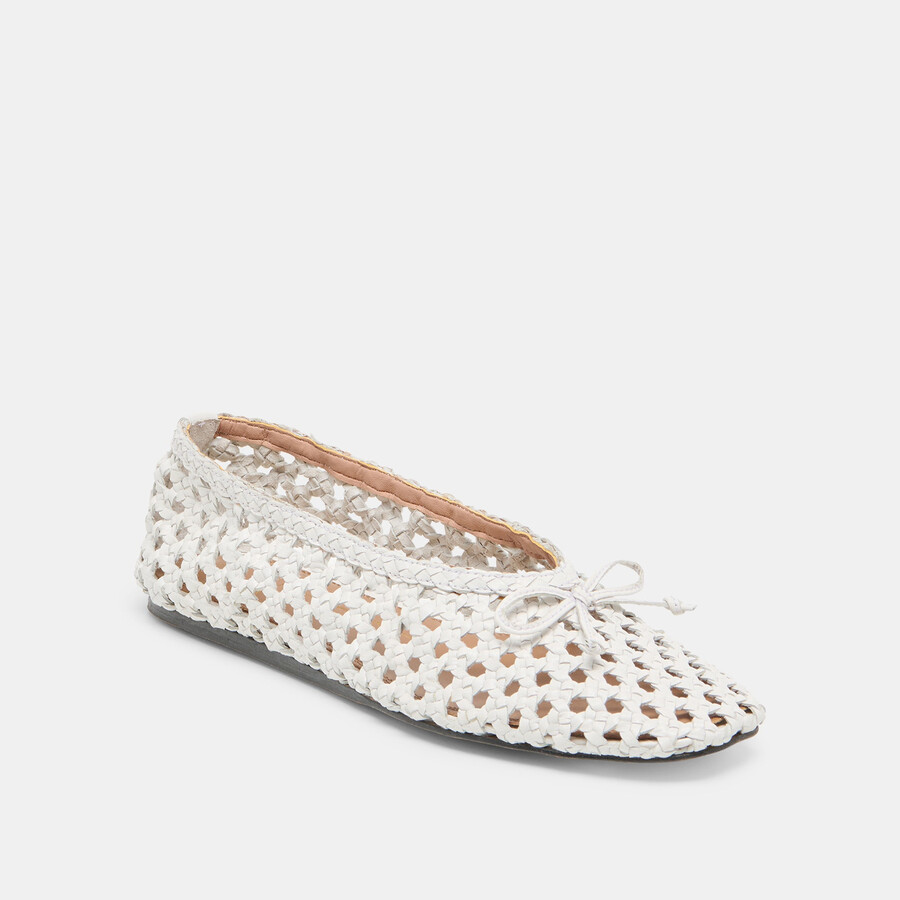 ballerine edda in pelle intrecciata con osso