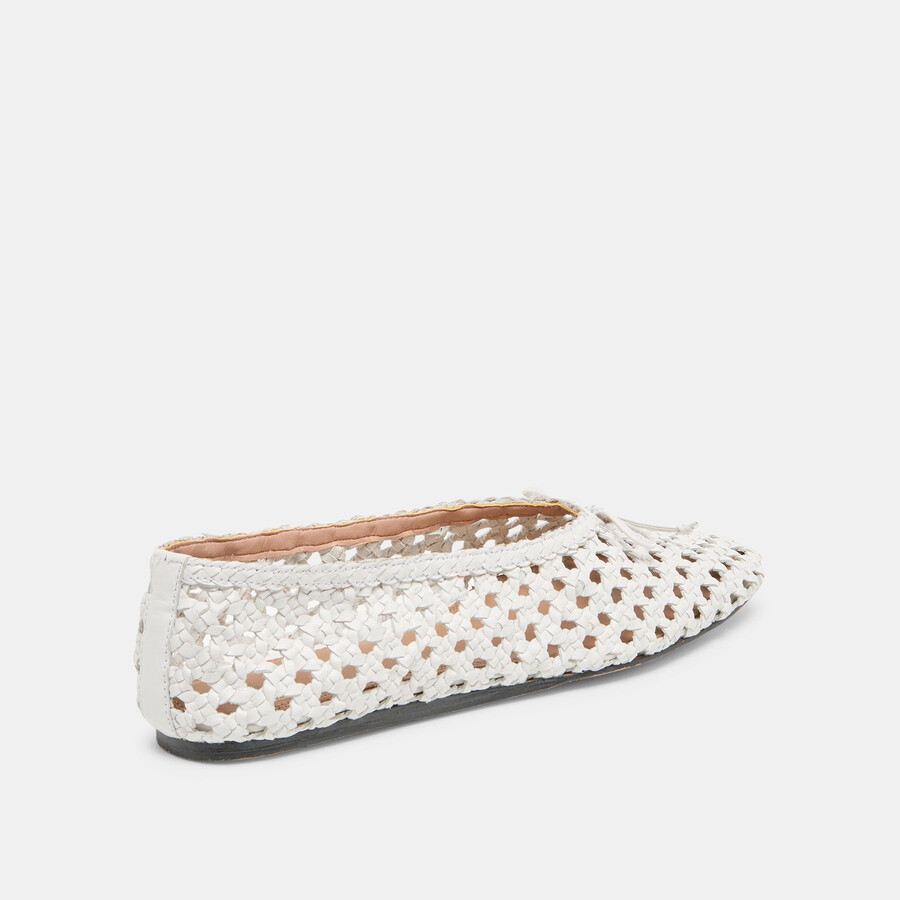 ballerine edda in pelle intrecciata con osso