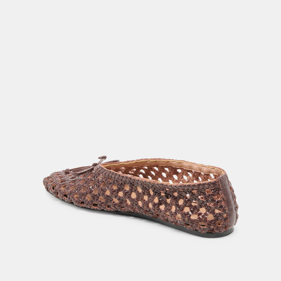 ballerine edda in pelle intrecciata marrone