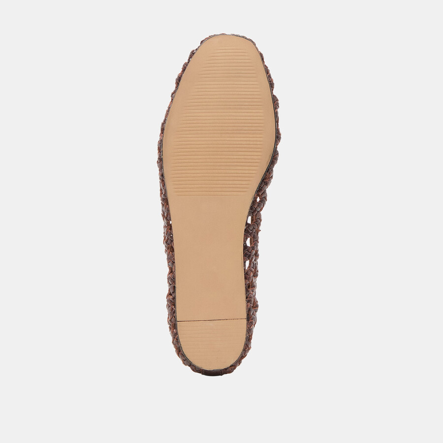 ballerine edda in pelle intrecciata marrone