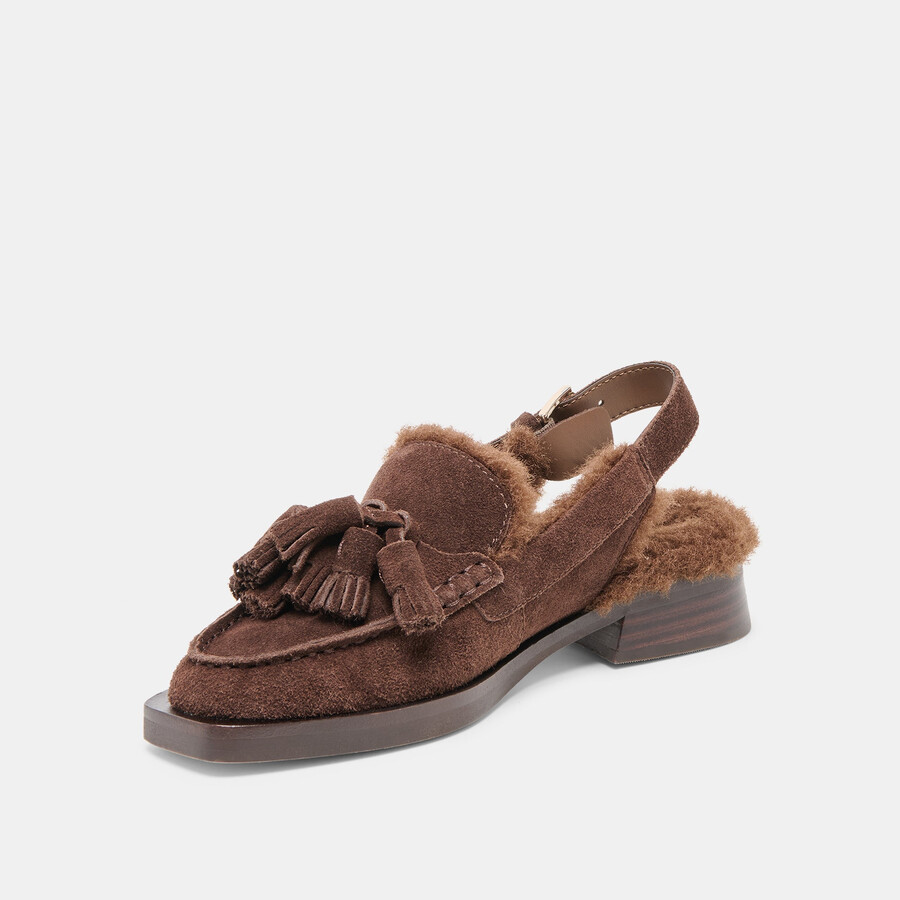 mocassini hamlit in peluche scamosciato marrone scuro