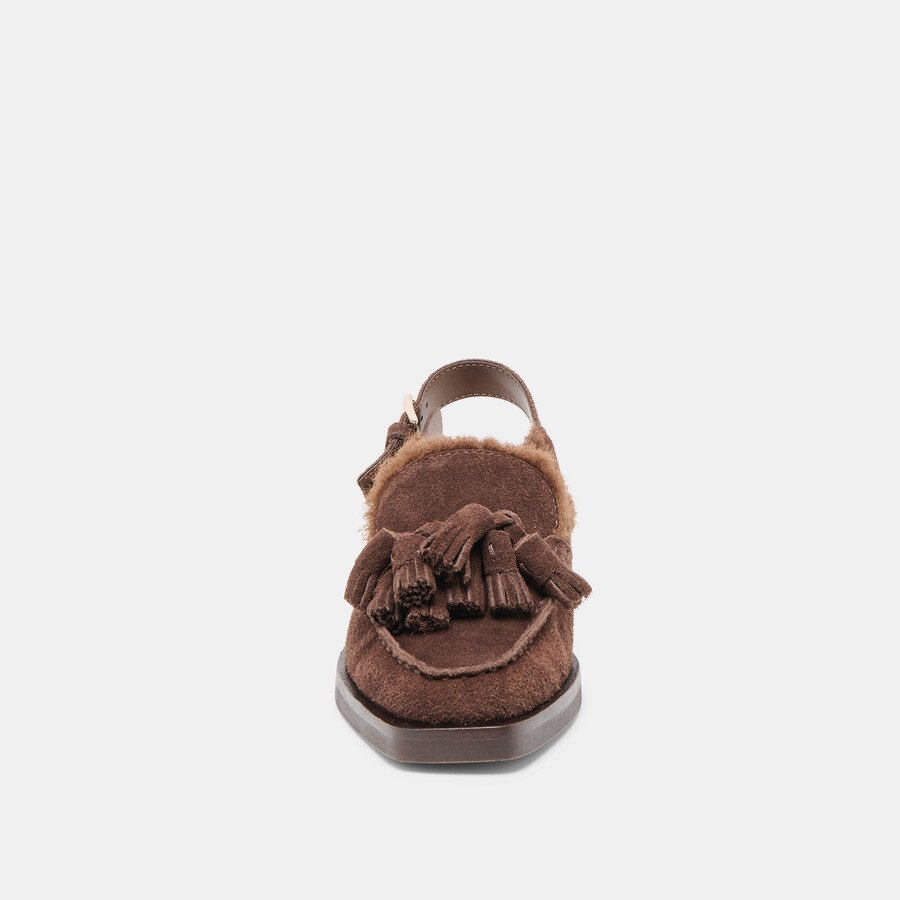 mocassini hamlit in peluche scamosciato marrone scuro