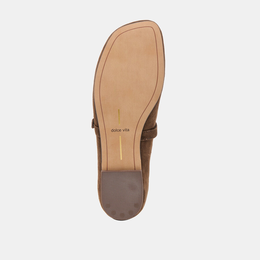 alizza ballerine in pelle scamosciata marrone scuro