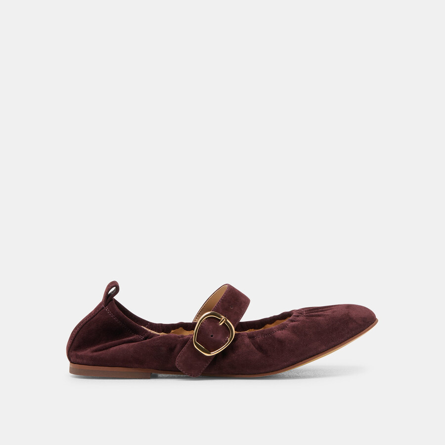 ballerine caely in pelle scamosciata color gelso