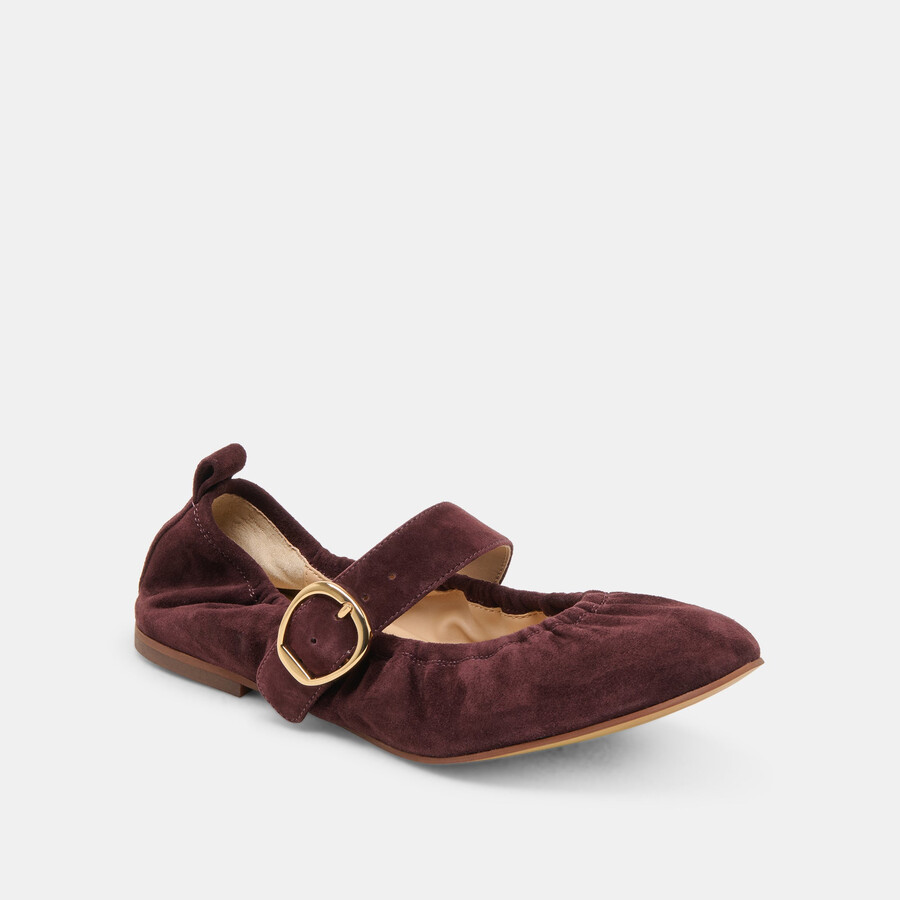 ballerine caely in pelle scamosciata color gelso