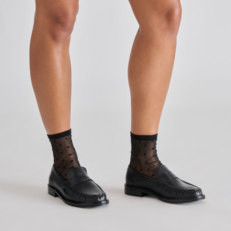 mocassini bodi in pelle nera