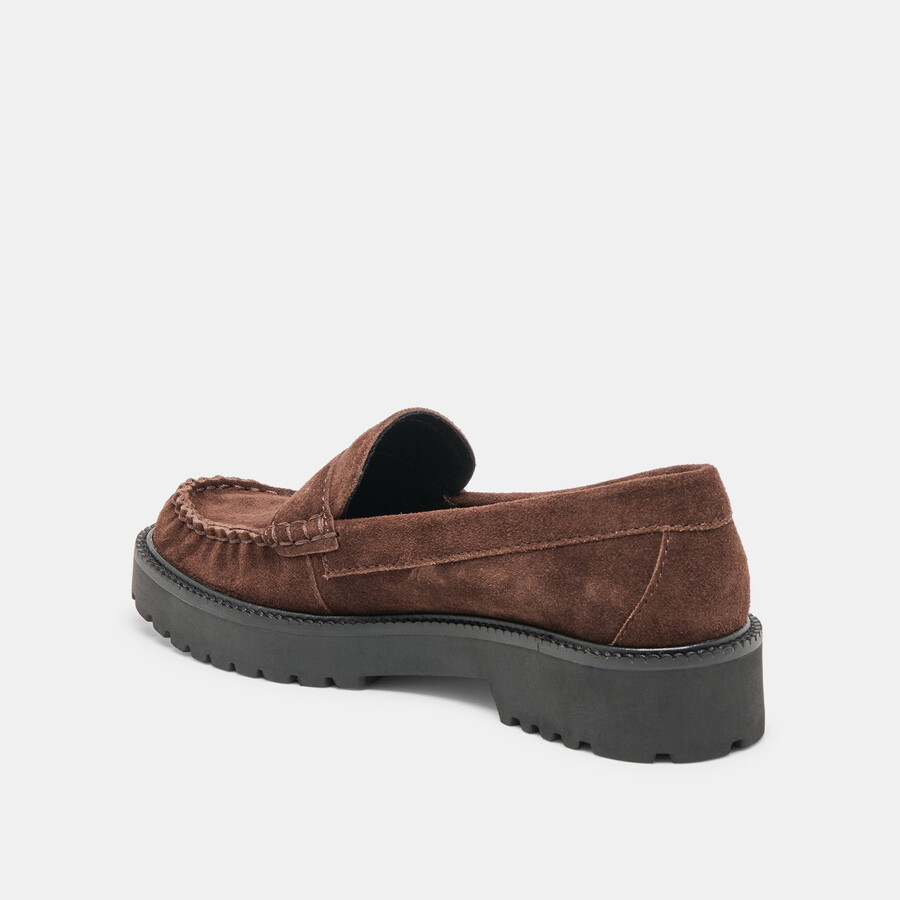 mocassini merek in pelle scamosciata marrone scuro