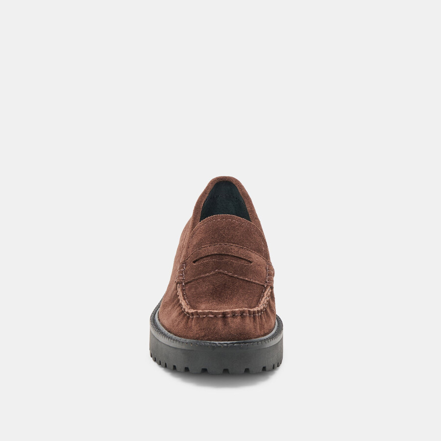 mocassini merek in pelle scamosciata marrone scuro