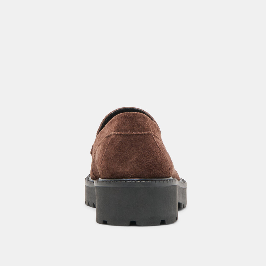 mocassini merek in pelle scamosciata marrone scuro
