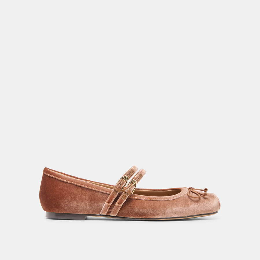 ballerine gibsen in velluto rosa scuro