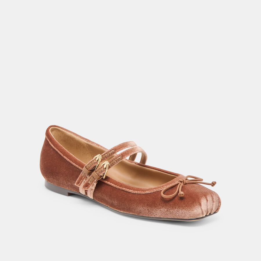 ballerine gibsen in velluto rosa scuro